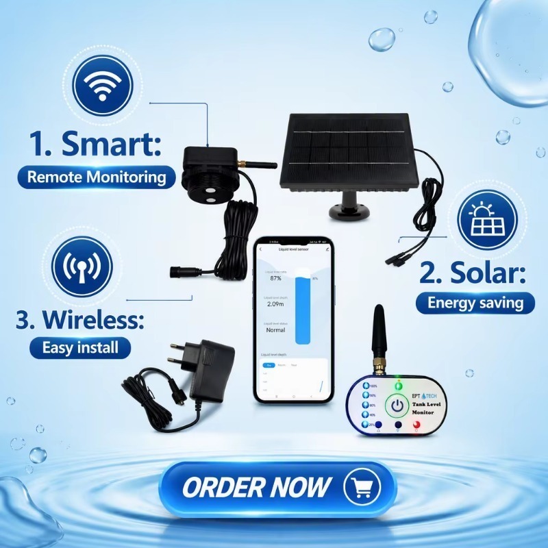 Tuya Smart - TLC2502P-S, Pemancar Level Ultrasonik Tuya Smart