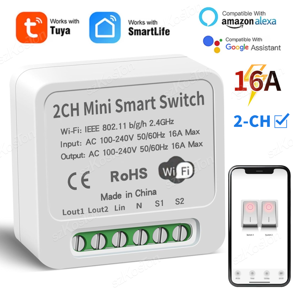 Smart Relay Tuya - 16A Tuya modul saklar pintar WiFi