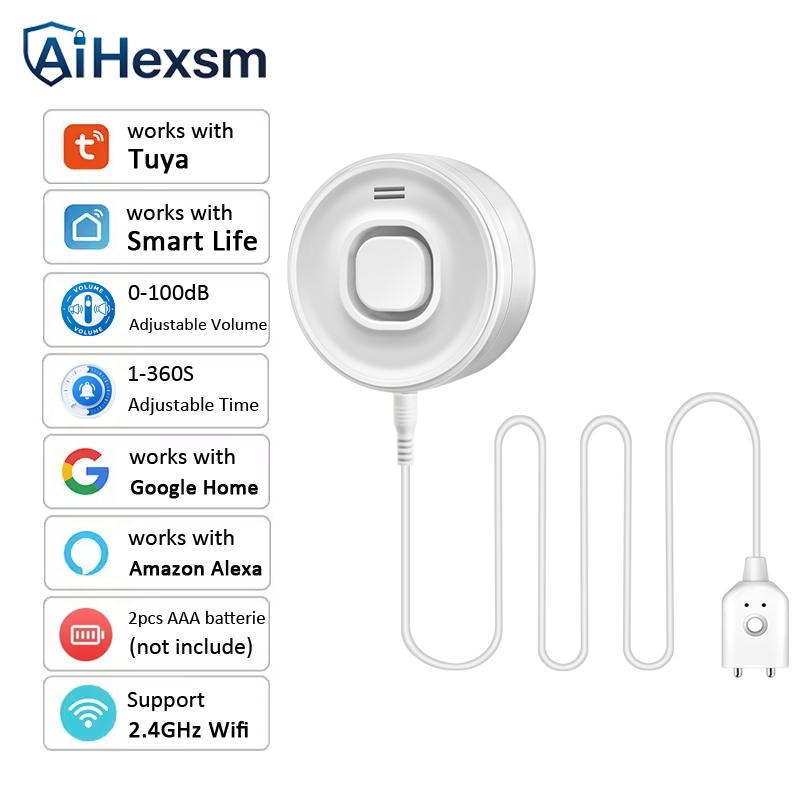 Home Assistant Tuya - Sensor kebocoran air 100DB, suara dapat