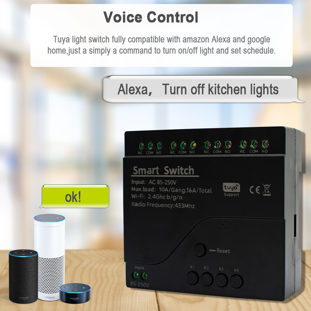 Saklar Pintar Tuya WIFI 4 Salu - Tuya 4 Channel ulasan dan harga