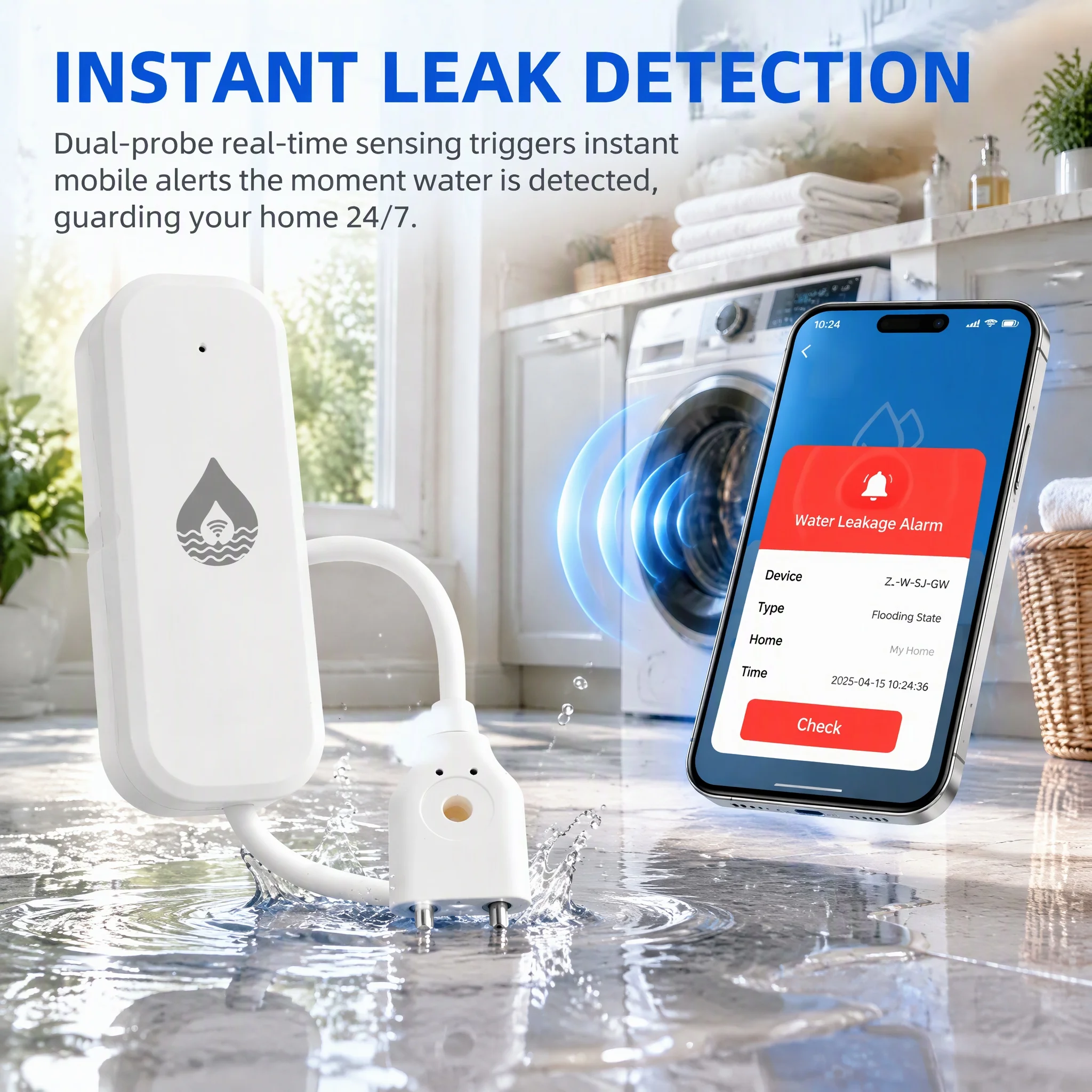 Detektor Kebocoran Air Cerdas  - Home Assistant Tuya ulasan dan harga